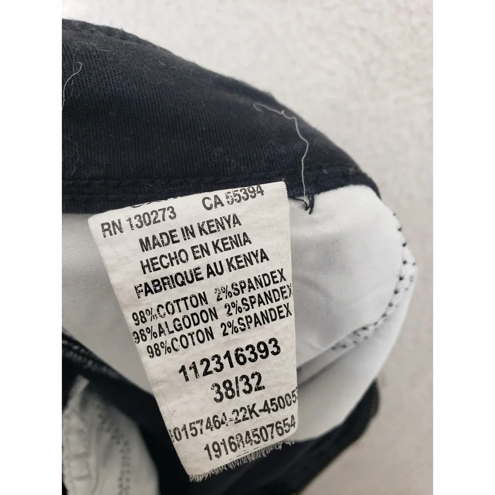 Wrangler Cargo Pants Mens 38x32 Black Relaxed Fit Utility Pocket Outdoor Comfort